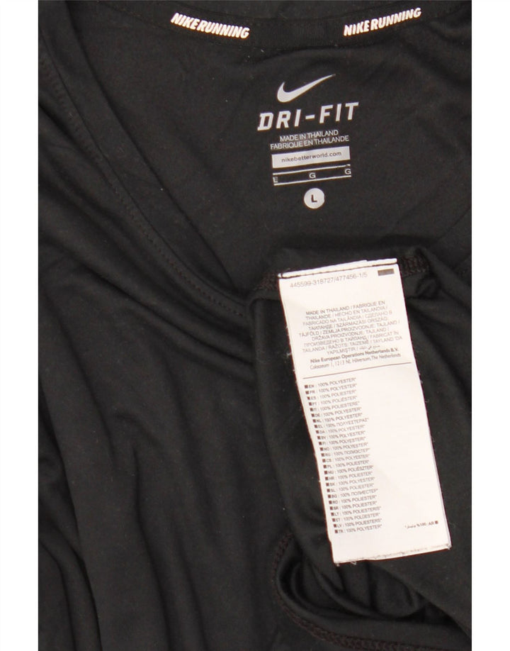 Damska koszulka Nike Dri Fit z długim rękawem, UK 16, duży, czarny poliester