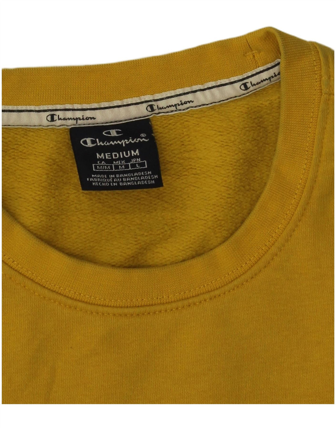 Męski sweter z grafiką Champion, średni żółty, bawełniany