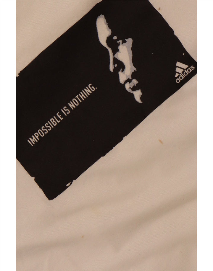 Męska koszulka z grafiką ADIDAS, duża, biała, bawełniana