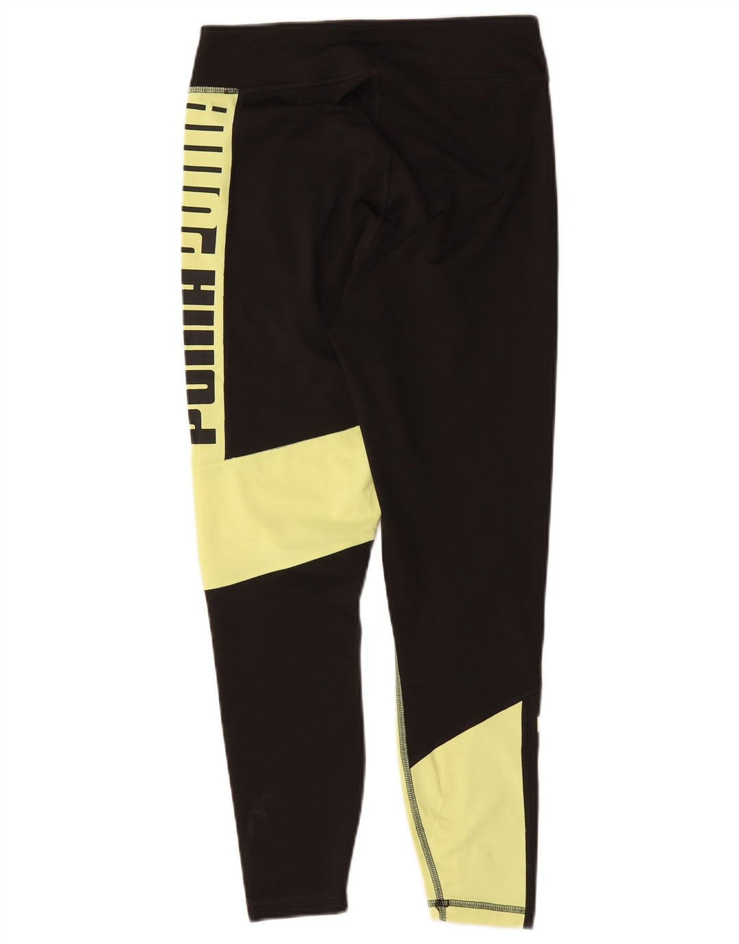 Damskie legginsy Puma Graphic UK 12 Średni czarny nylon z blokami kolorów