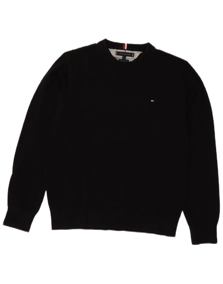 Męski sweter TOMMY HILFIGER, duży, czarny, bawełniany