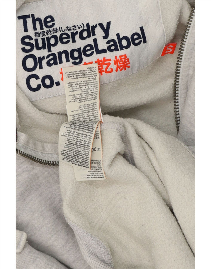 Męski sweter z kapturem i zamkiem Superdry, mały, szary, bawełniany