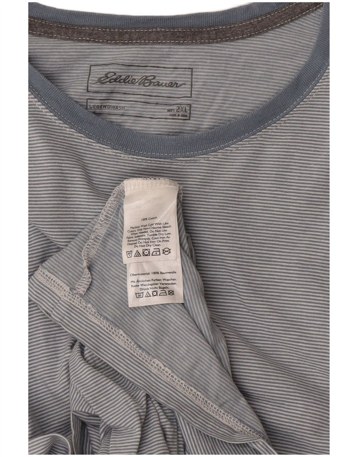 T-shirt męski Eddie Bauer, 2XL, szary, bawełniany w prążki