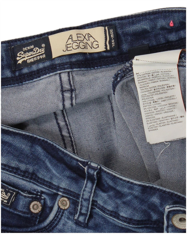 SUPERDRY Damskie jeansy Alexia Jegging W30 L32 Niebieskie bawełniane