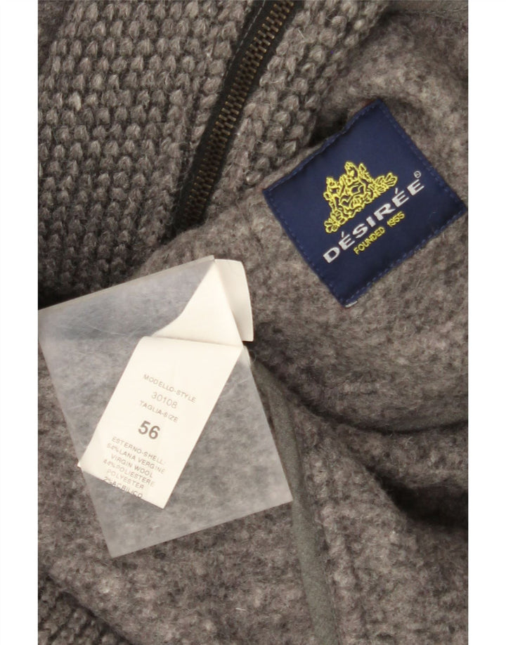 Desiree Damski płaszcz z kapturem IT 56 3XL Szara wełna
