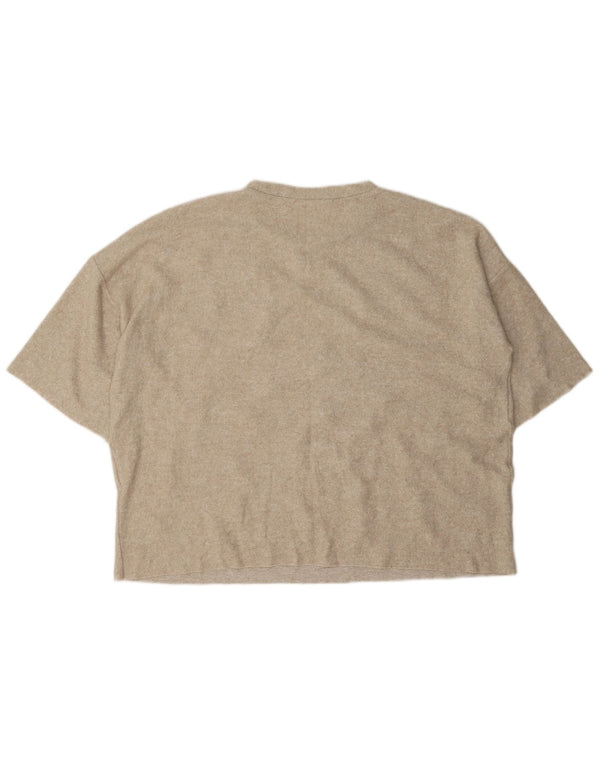 Damska koszulka oversize Zara Top UK 16 Large Beige Spotted