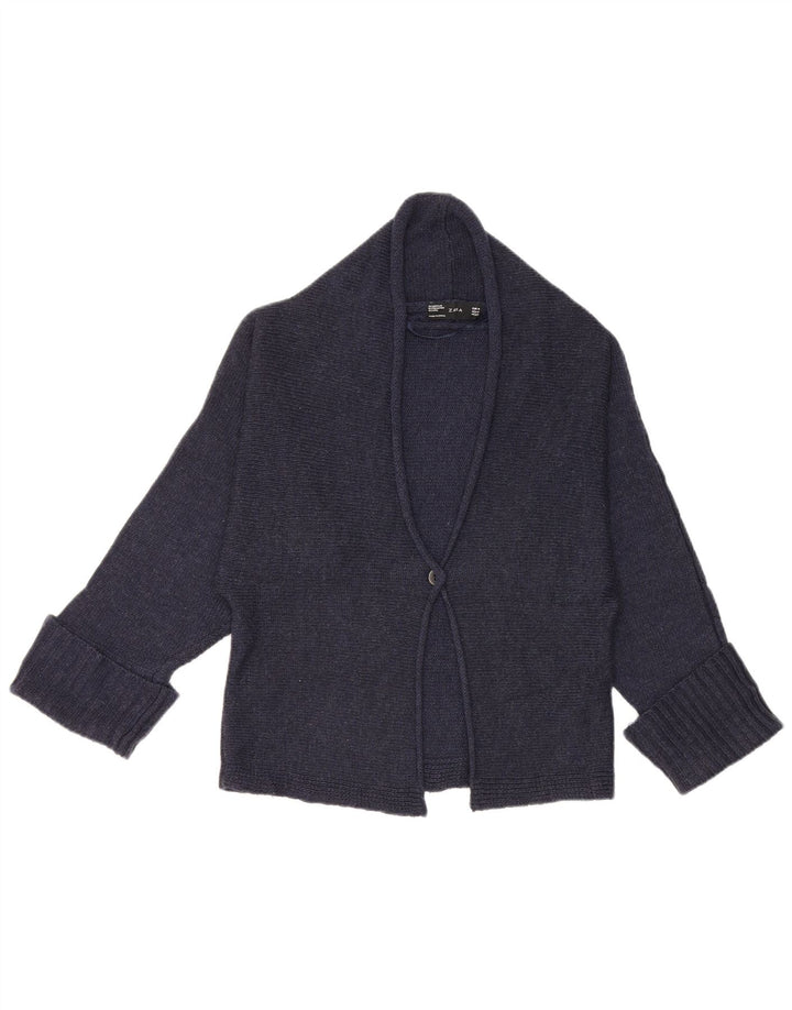 Sweter damski Zara Cardigan UK 14 Średni granatowy akryl