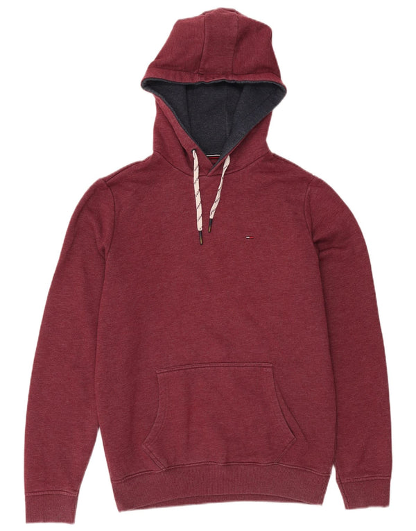 Męski sweter z kapturem Tommy Hilfiger, średniej wielkości bordowa bawełna