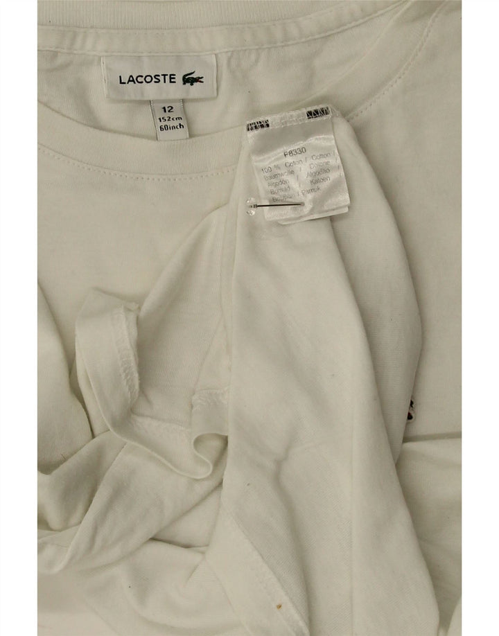 T-shirt chłopięcy Lacoste 11-12 lat, biała bawełna