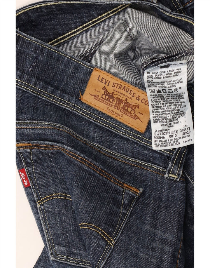 Damskie jeansy Levi's 571 Slim W29 L32 Granatowa bawełna