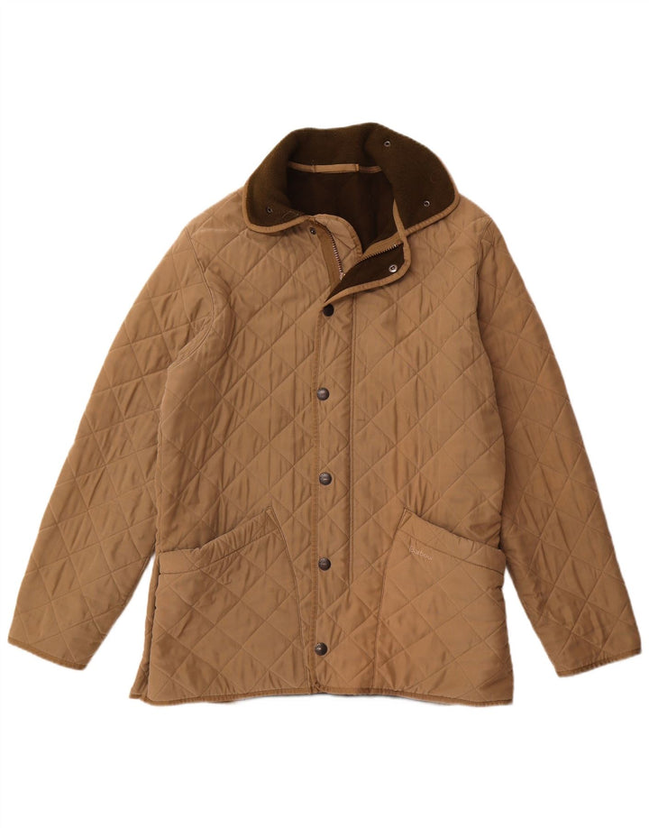 Męska pikowana kurtka Barbour UK 40, duża, brązowa