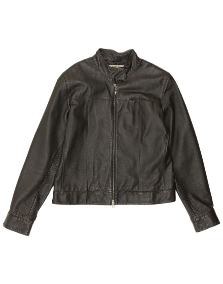 HELLINE Damska kurtka skórzana UK 14 Średnia zielona skóra