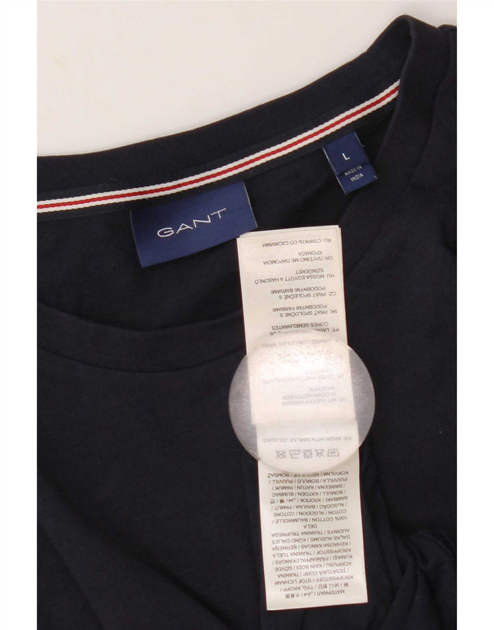 T-shirt męski Gant, duży, granatowy, bawełniany