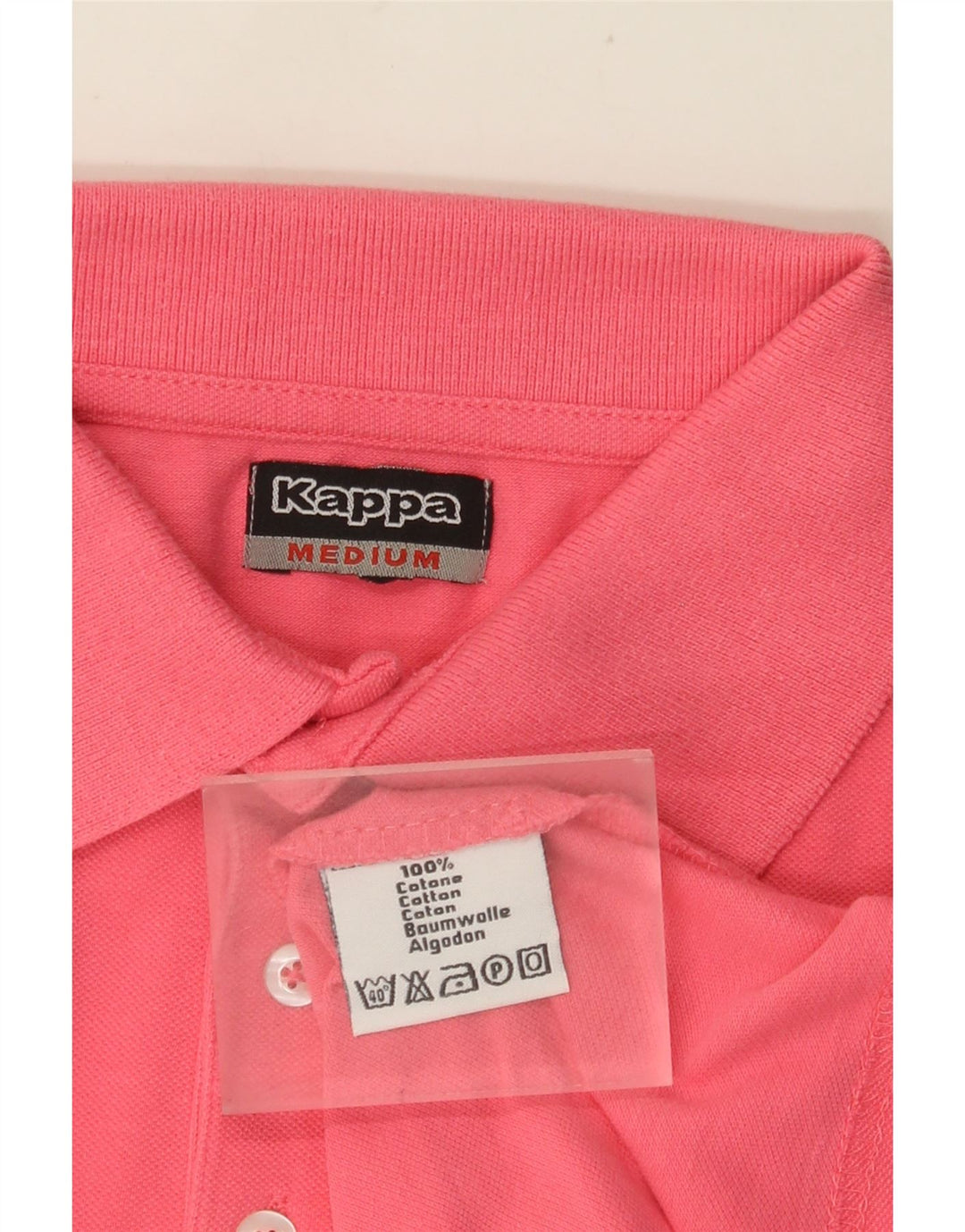 Męska koszulka polo KAPPA, średnia, różowa, bawełniana