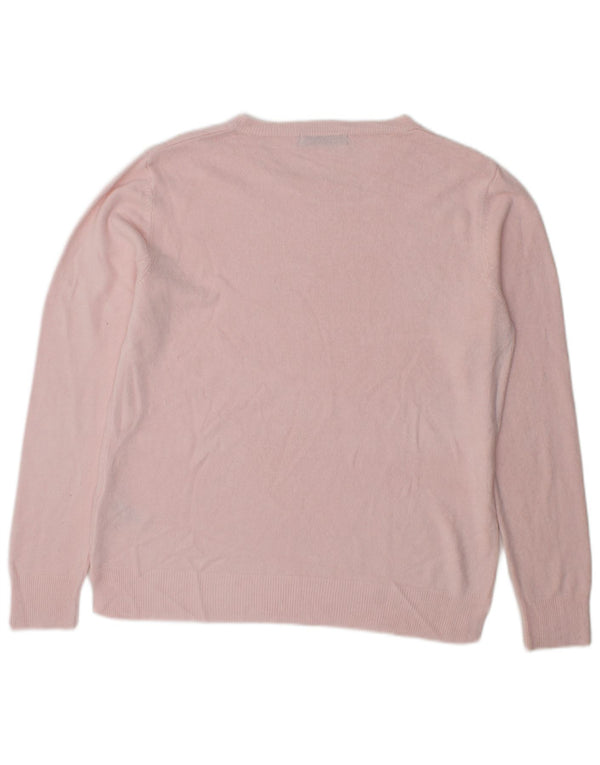 Marks & Spencer Damski sweter z dekoltem w łódkę UK 14, duży, różowy, akrylowy