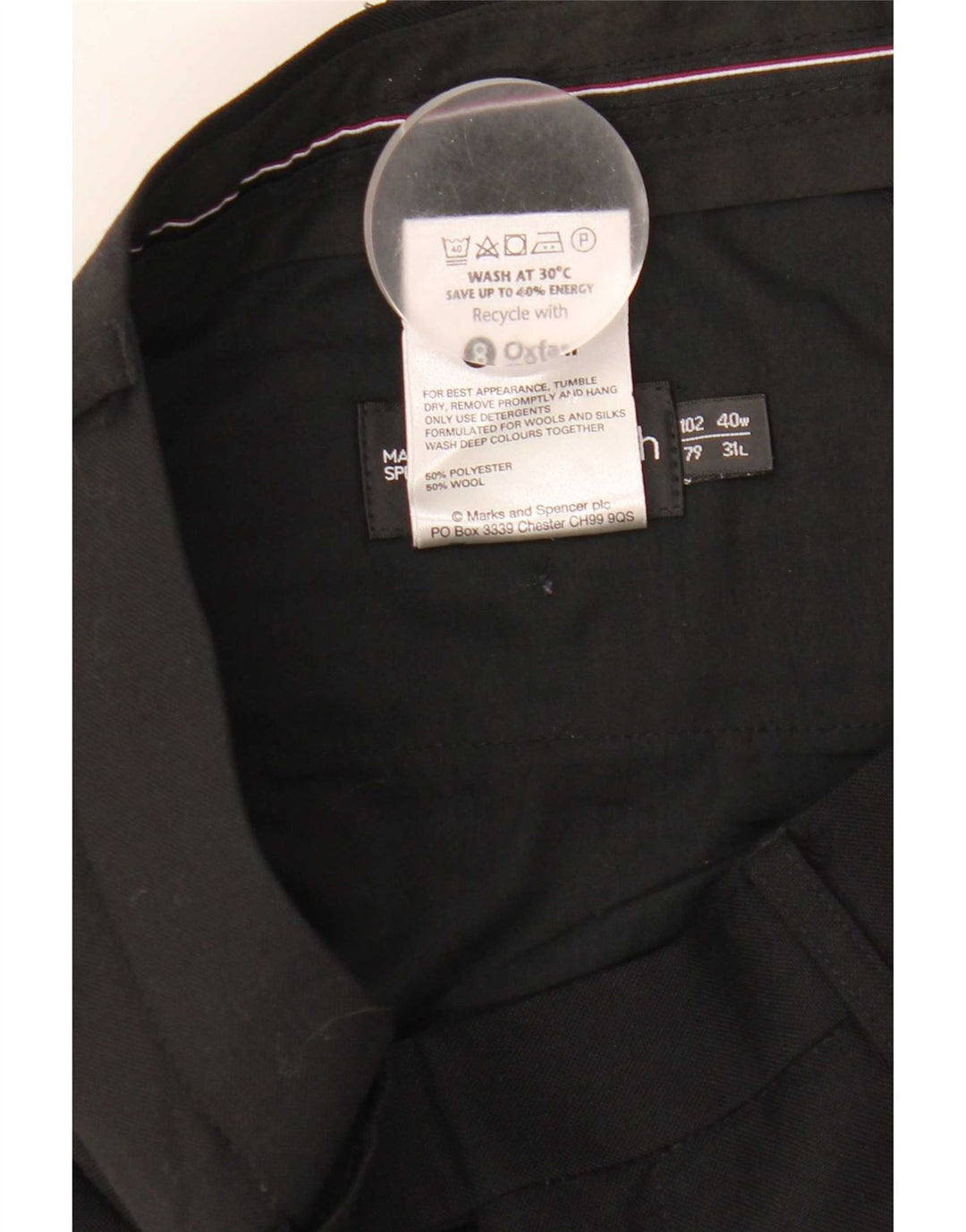 Męskie spodnie garniturowe Marks & Spencer Autograph W40 L31 czarne