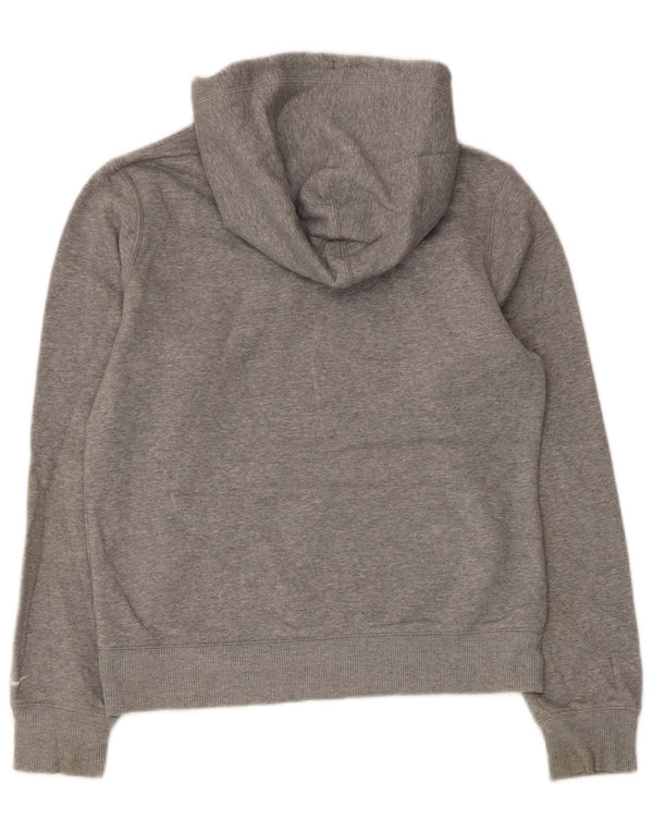 Nike Womens Graphic Hoodie Jumper UK 10 Small Grey Cotton