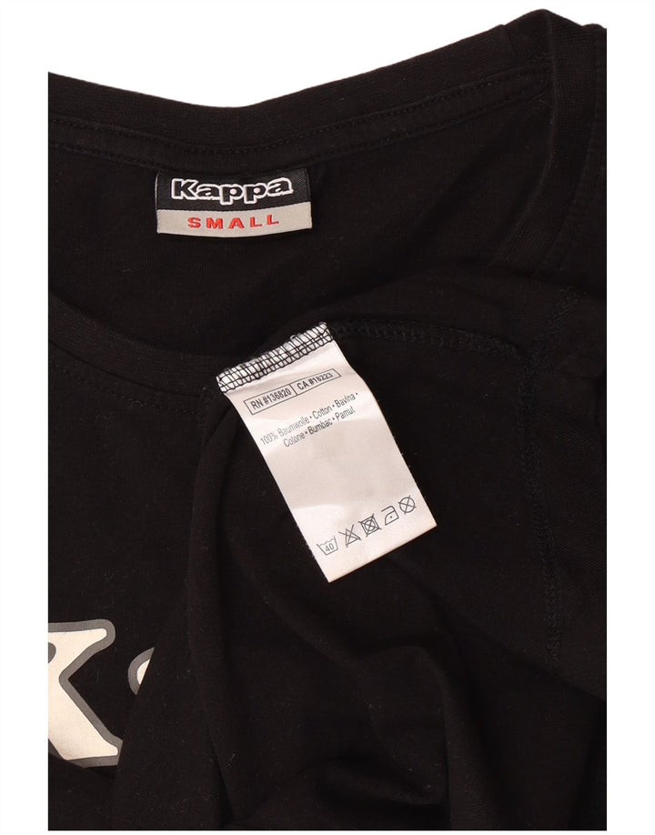 Damska koszulka z grafiką KAPPA Top UK 10, mała, czarna bawełna