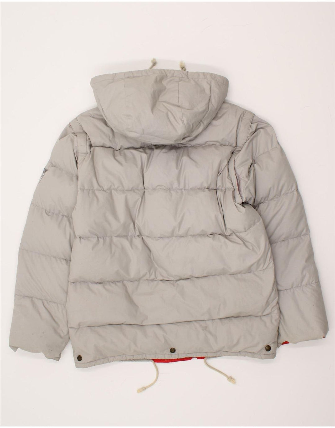VINTAGE Mens Hooded Padded Jacket UK 36 Small Grey Polyester Vintage Vintage and Second-Hand Vintage from Messina Hembry 
