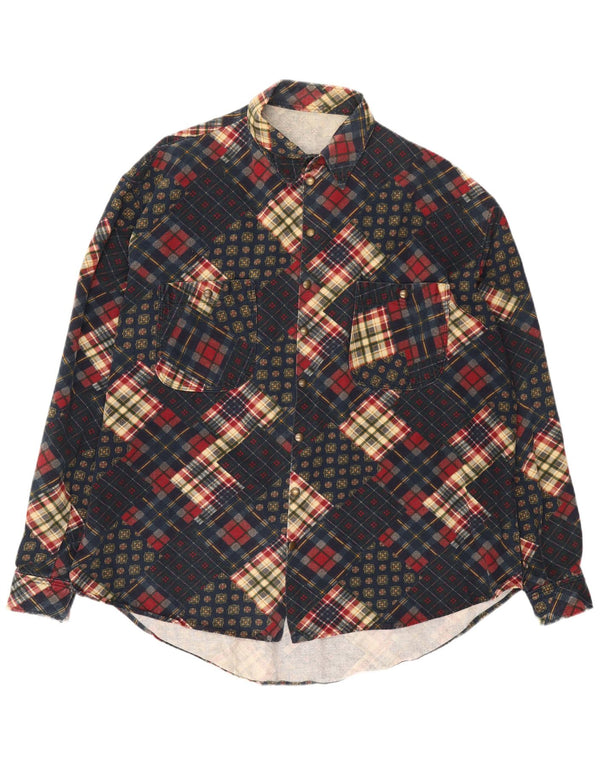 Koszula męska vintage 3XL granatowa patchworkowa