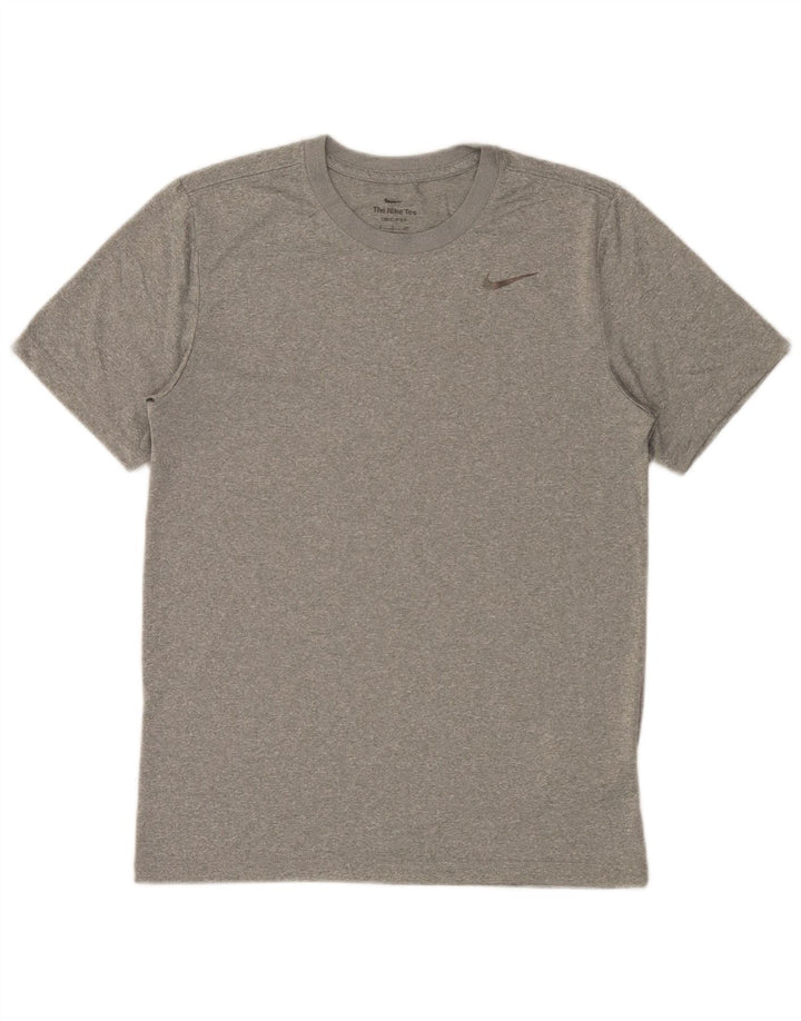 Męski T-shirt Nike Dri Fit, mały, szary, nakrapiany poliester