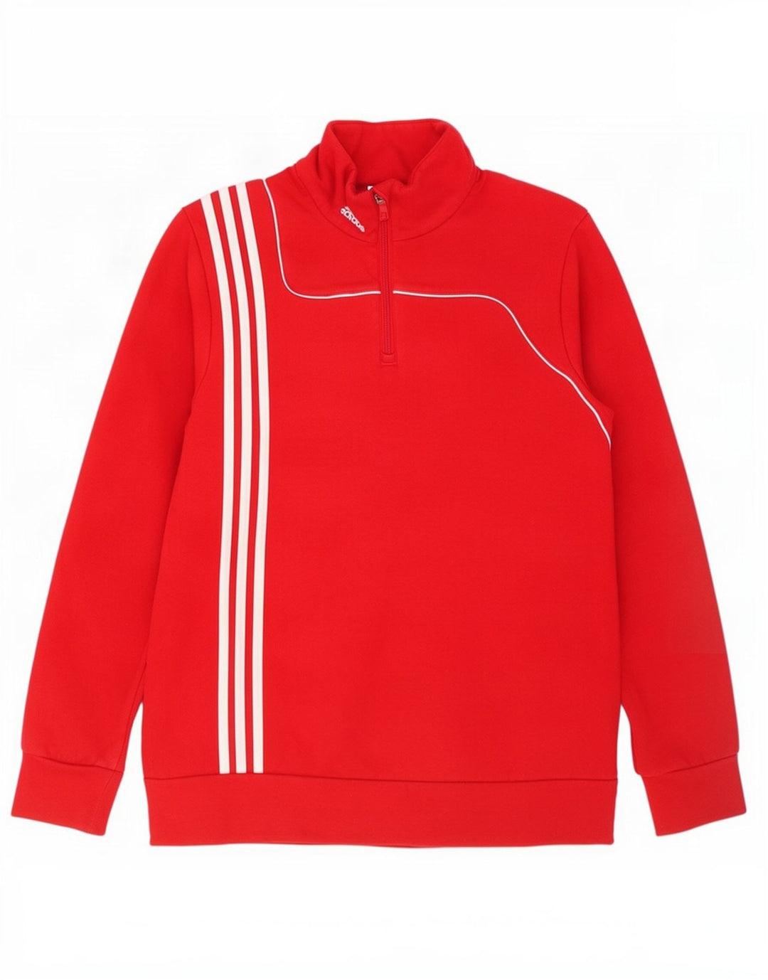 Męska bluza z zamkiem błyskawicznym Adidas, średnia czerwona bawełna