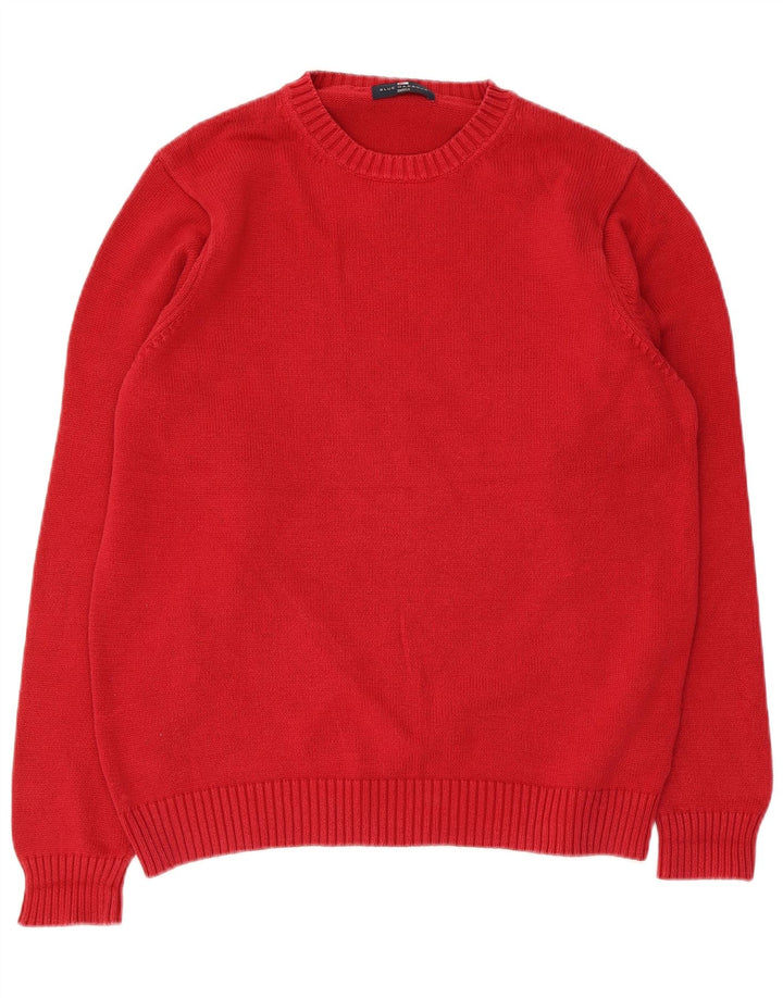 Marks & Spencer Męski sweter z okrągłym dekoltem, UK 38/40, średni czerwony