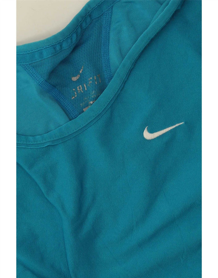 Damska koszulka Nike Dri Fit Top UK 10, mała niebieska, poliester