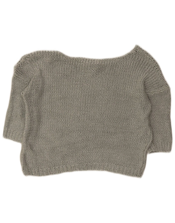 Damski sweter Guess z krótkim rękawem i dekoltem w łódkę, UK 14, średni zielony