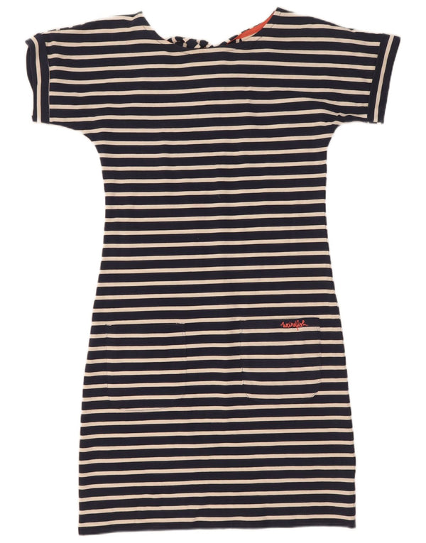 Damska sukienka t-shirtowa Weird Fish UK 8, mała, bawełniana w granatowe paski