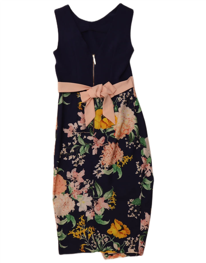 Damska obcisła sukienka bez rękawów CLOSET UK 8, mała, granatowa w kwiaty