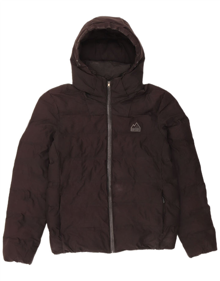 Męska ocieplana kurtka z kapturem Superdry UK 40, duża, czarna, poliestrowa