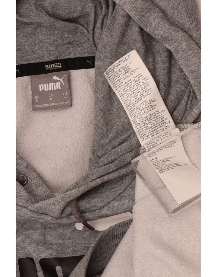 Męski sweter z kapturem i grafiką PUMA, średnioszary, bawełniany