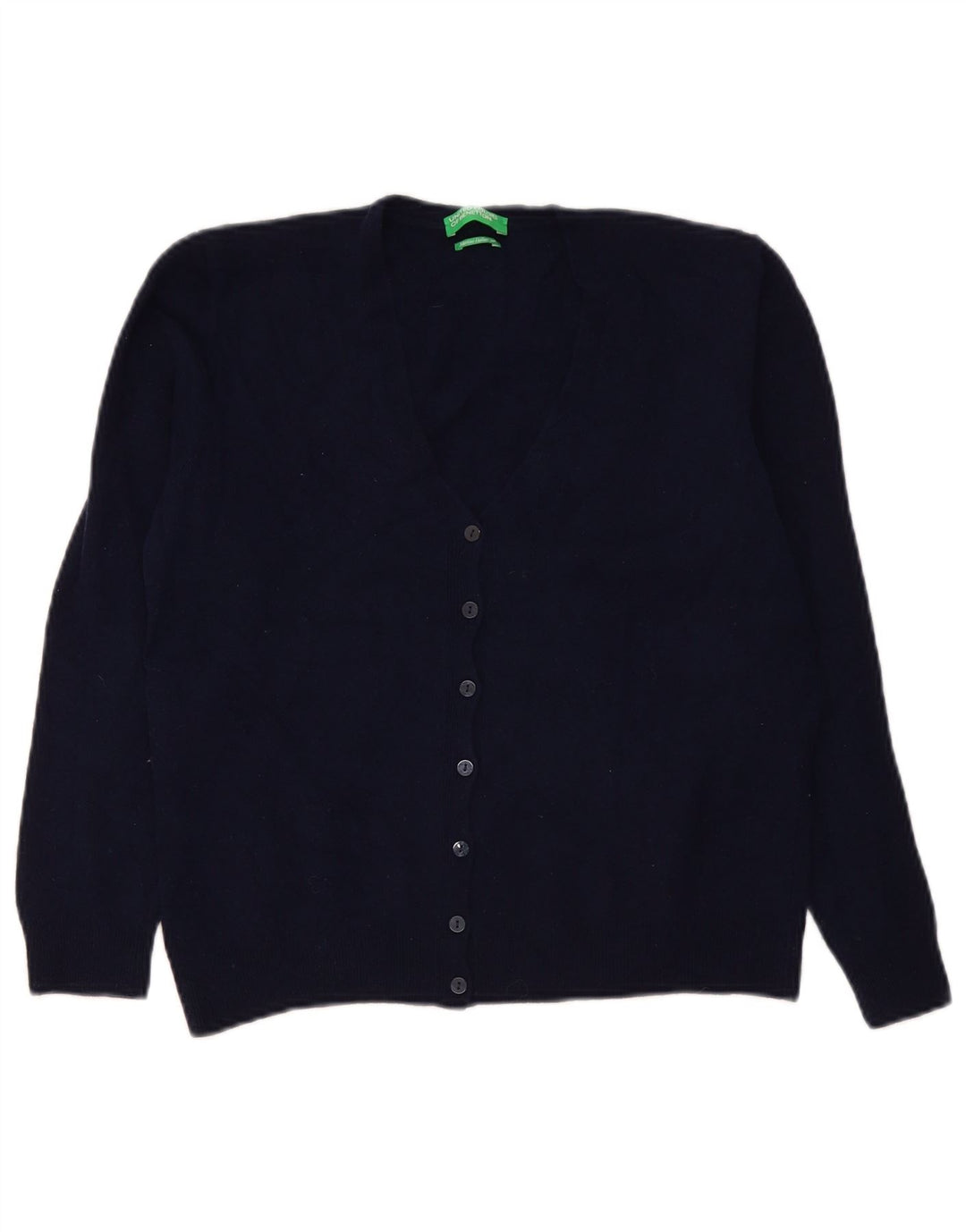 Sweter damski Benetton UK 14, duży, granatowy, wełniany