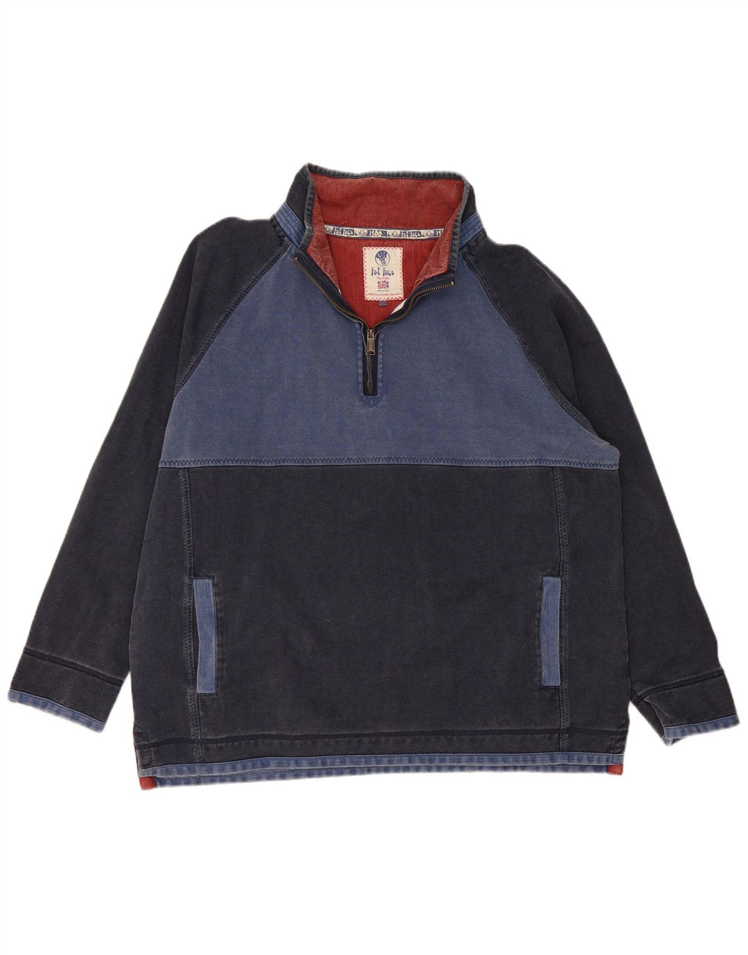 Męska bluza z zamkiem błyskawicznym Fat Face, 2XL, granatowa, bawełniana