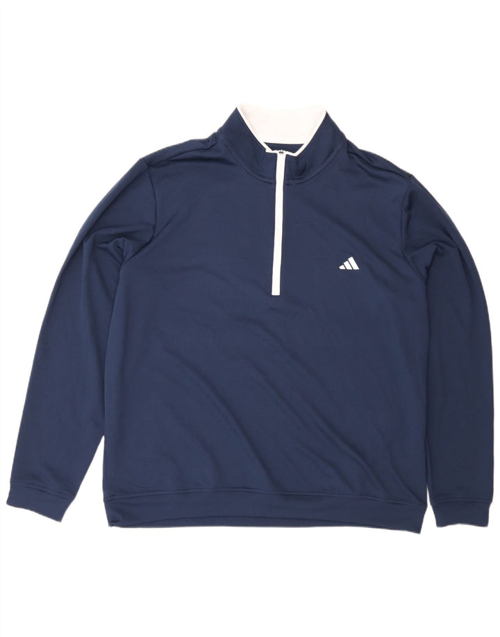 Adidas Męska Bluza z Zamkiem przy Szyi XL Granatowy Poliester