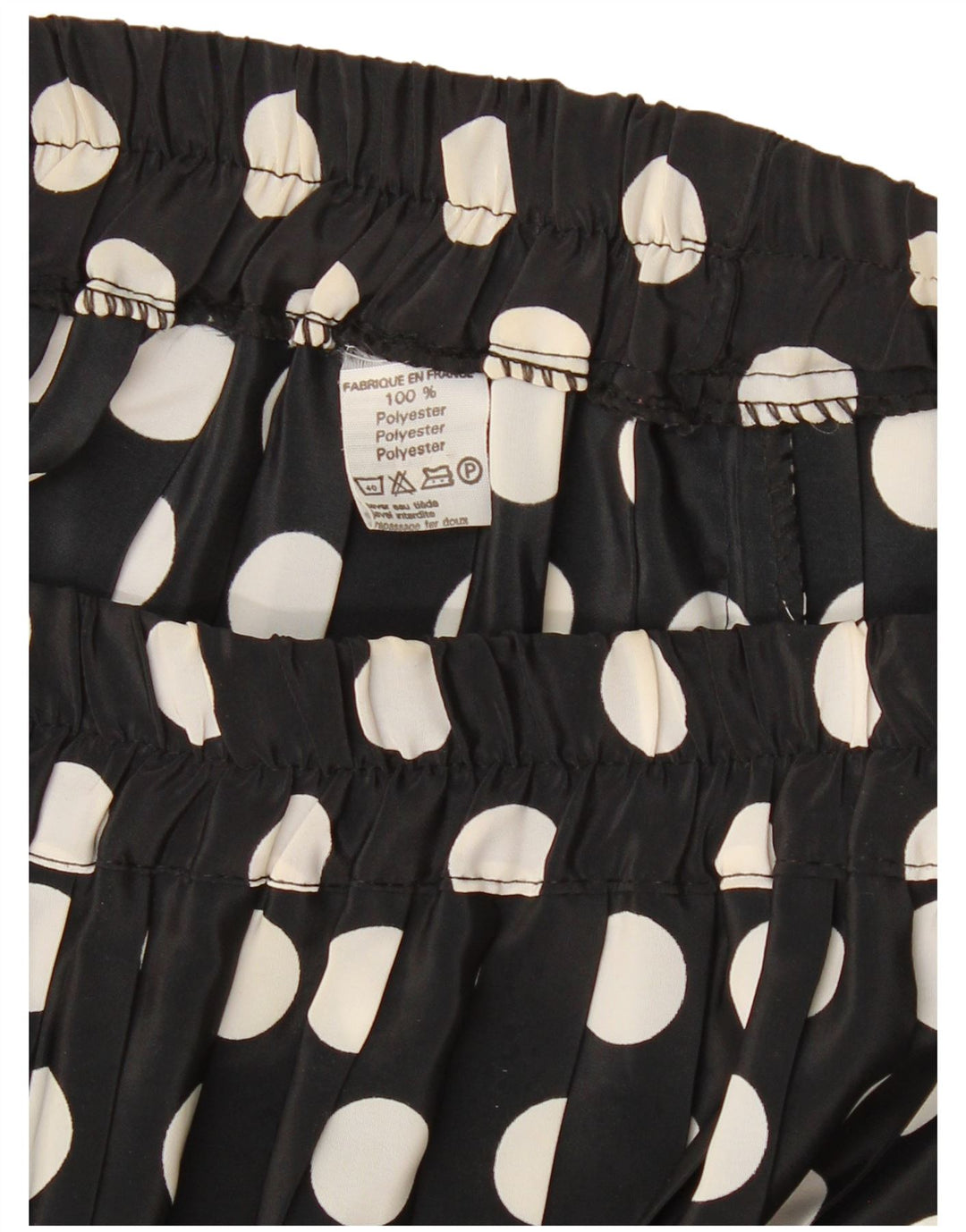 Damska plisowana spódnica VINTAGE W26 Mały czarny poliester w kropki