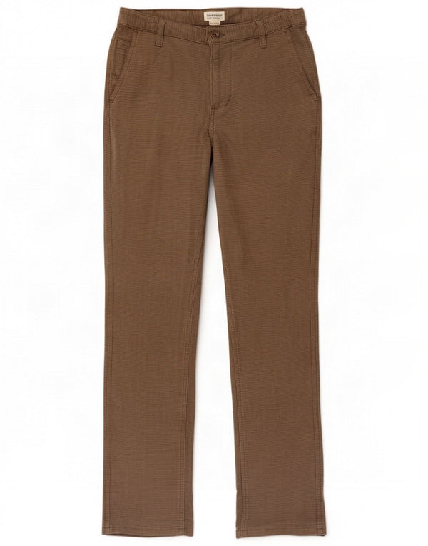 Dockers Męskie, zwężane spodnie typu chino W32 L34 Brązowe pepitki, bawełniane