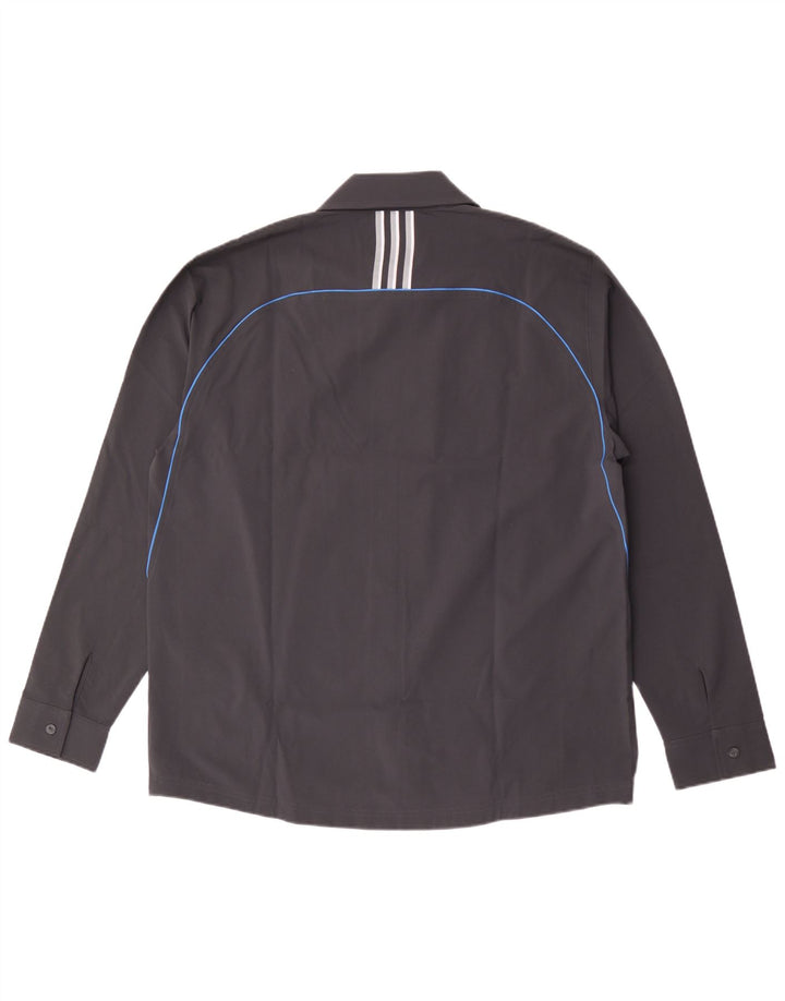 Męska koszulka graficzna Adidas UK 44/46, duża granatowa, poliestrowa