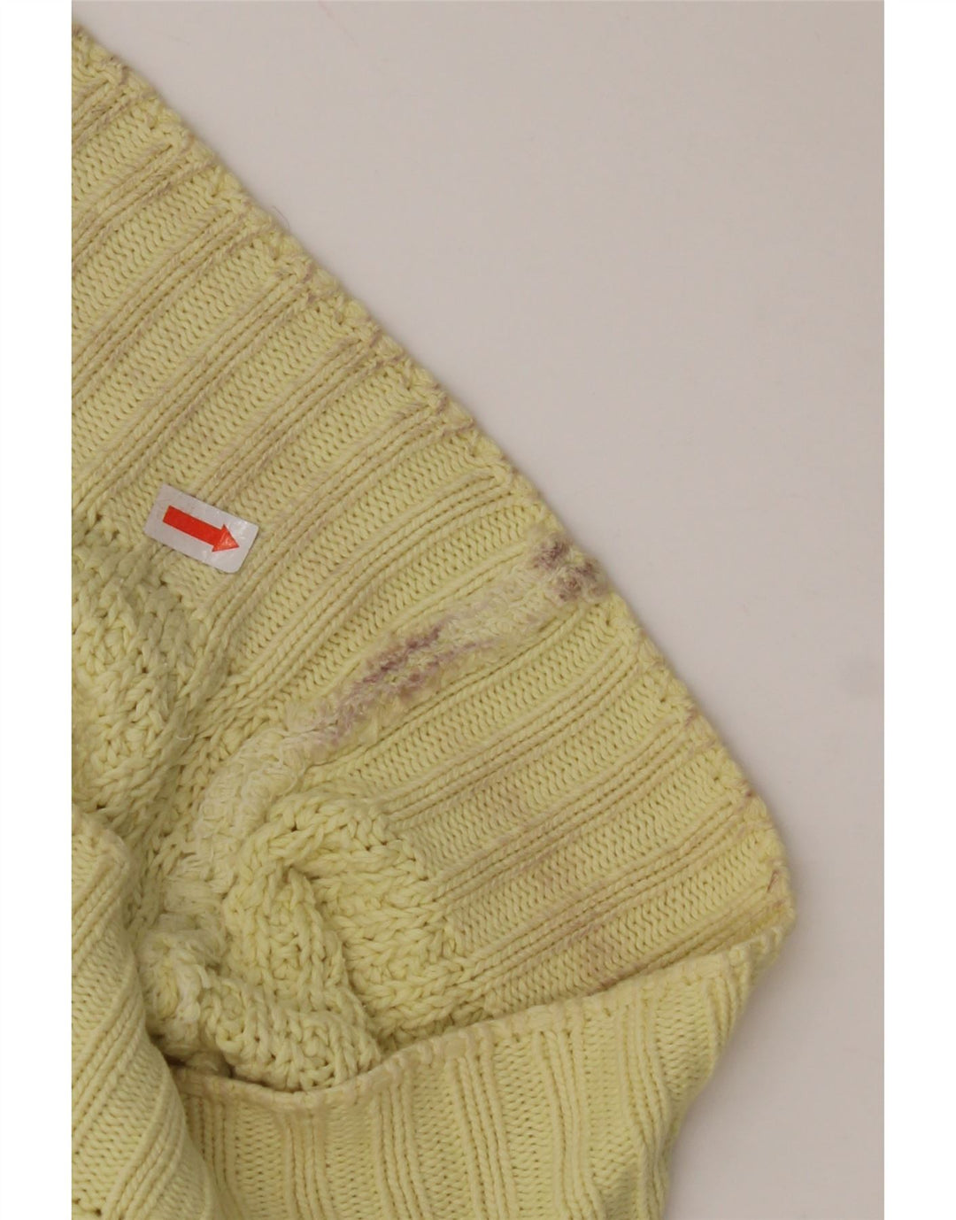 BENETTON Damski sweter z okrągłym dekoltem IT 50 XL, żółta bawełna