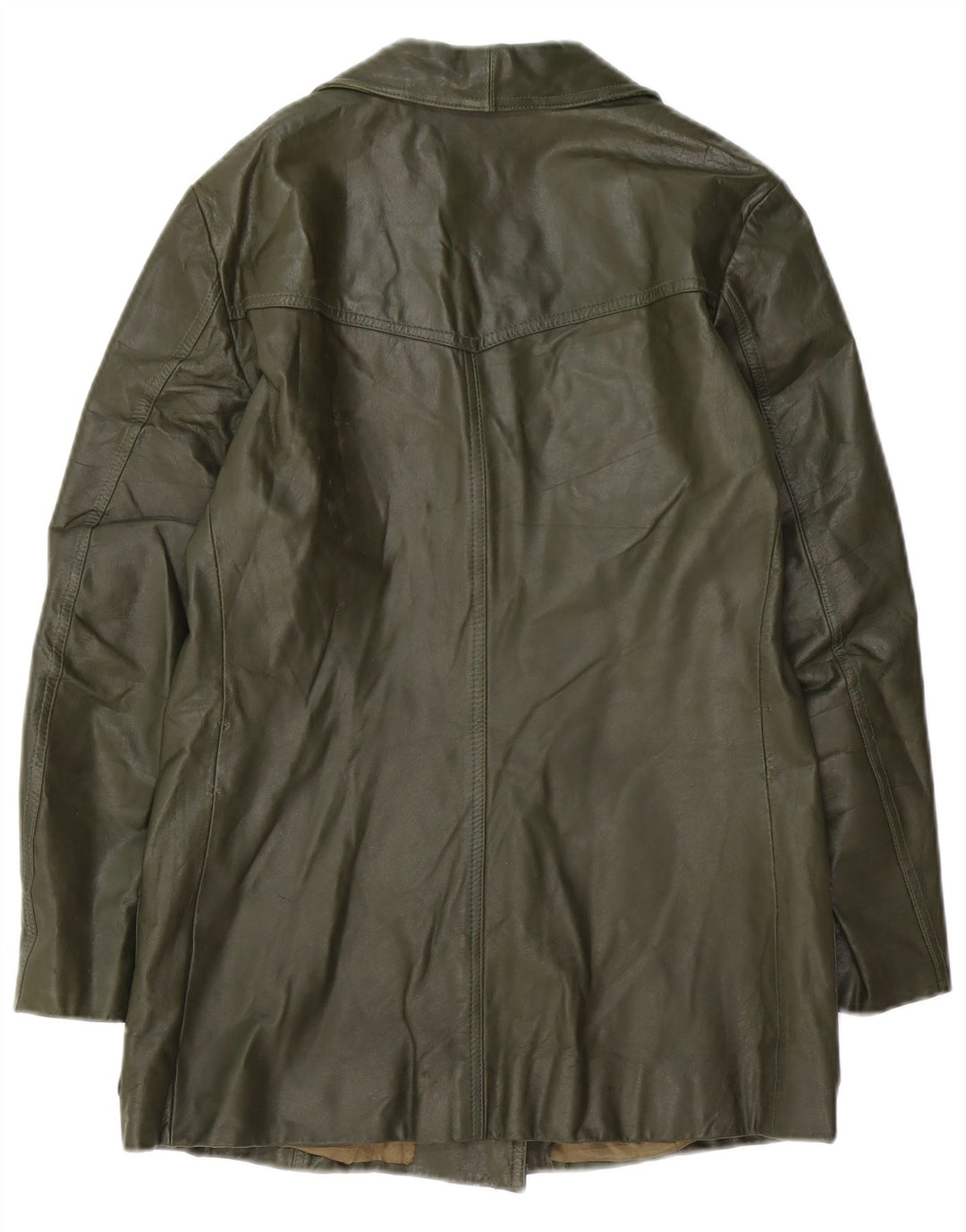 Kurtka skórzana damska VINTAGE UK 14 Średnia zielona skóra