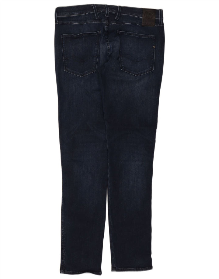Jeansy damskie REPLAY Flex Slim W36 L34 Granatowa bawełna