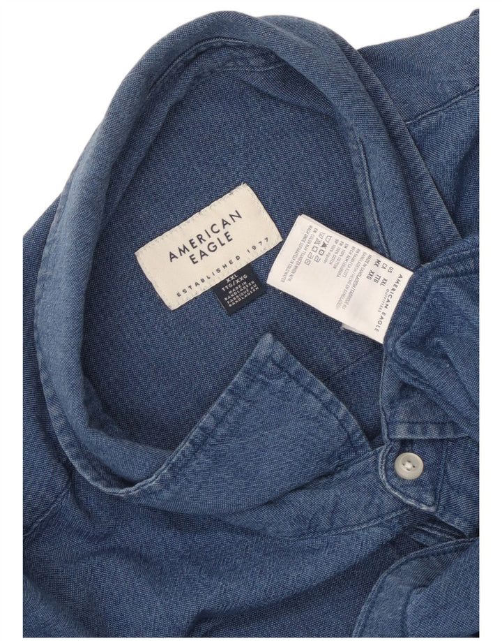 Koszula męska American Eagle 2XL niebieska, bawełniana