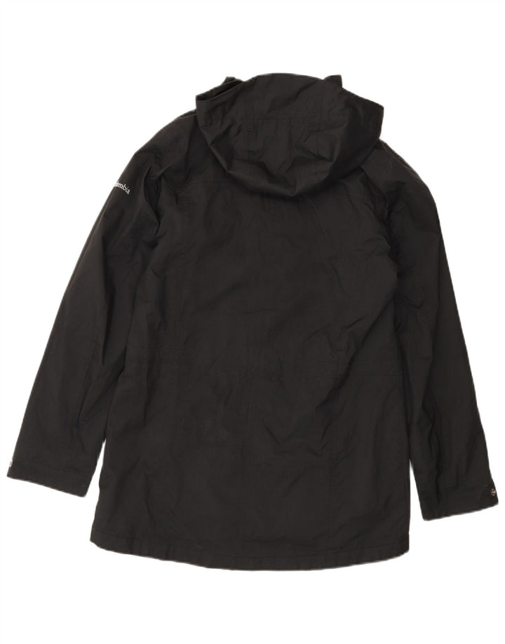 COLUMBIA Womens Omni-Tech Hooded Windbreaker Jacket UK 10 Small Black