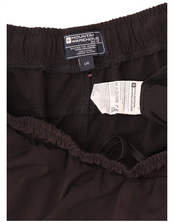 Męskie spodenki sportowe Mountain Warehouse o regularnym kroju, duże, czarne, z poliestru