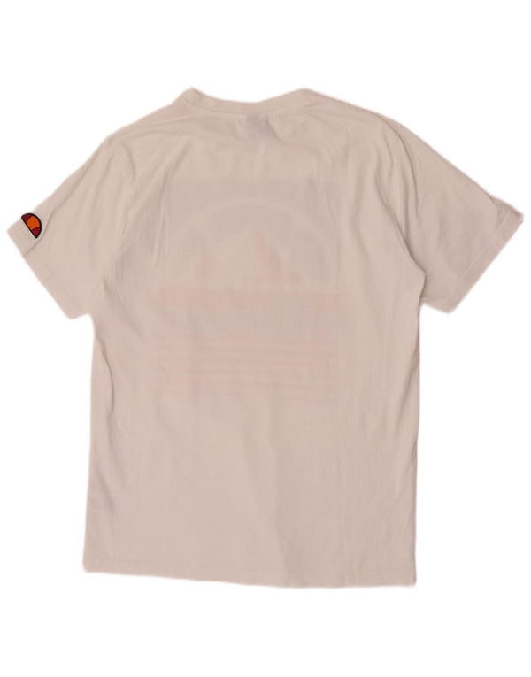 Męski T-shirt z grafiką Ellesse, mały, biały, bawełniany