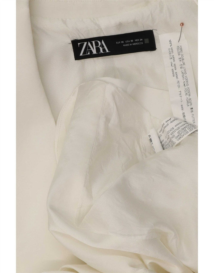 Damska marynarka oversize zapinana na 1 guzik Zara UK 6 XS Biała wiskoza