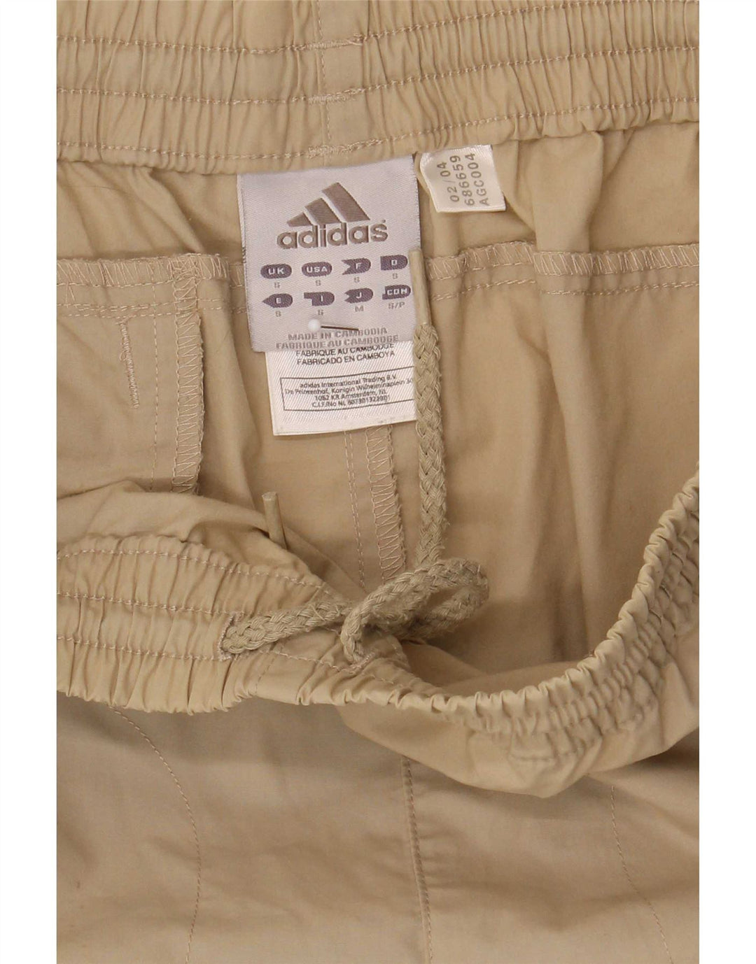 Męskie spodnie dresowe Adidas Cargo Capri, małe, beżowe, poliestrowe
