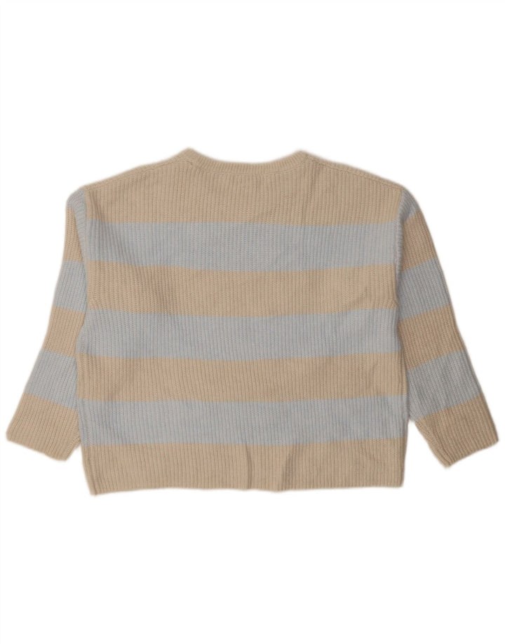 Marks & Spencer Damski sweter z okrągłym dekoltem UK 14 w średnie beżowe paski