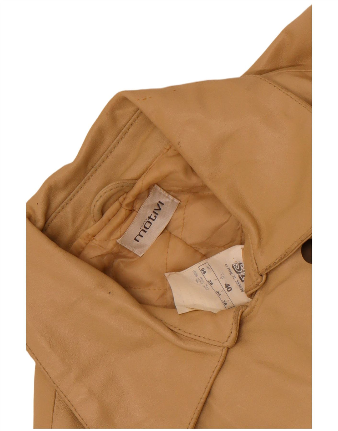 Damska kurtka motocyklowa MOTIVI UK 8, mała, beżowa skóra